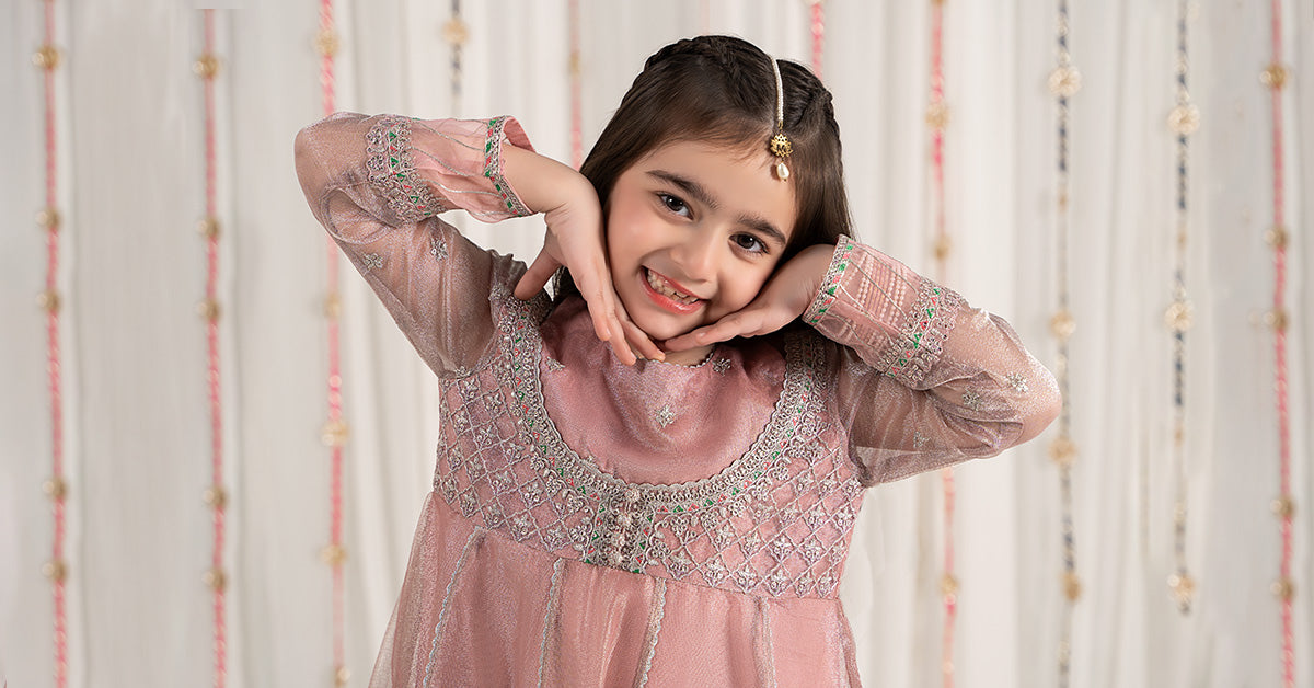 3 Piece Embroidered Zari Net Suit