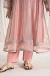 3 Piece Embroidered Zari Net Suit