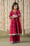 3 Piece Embroidered Raw Silk Suit