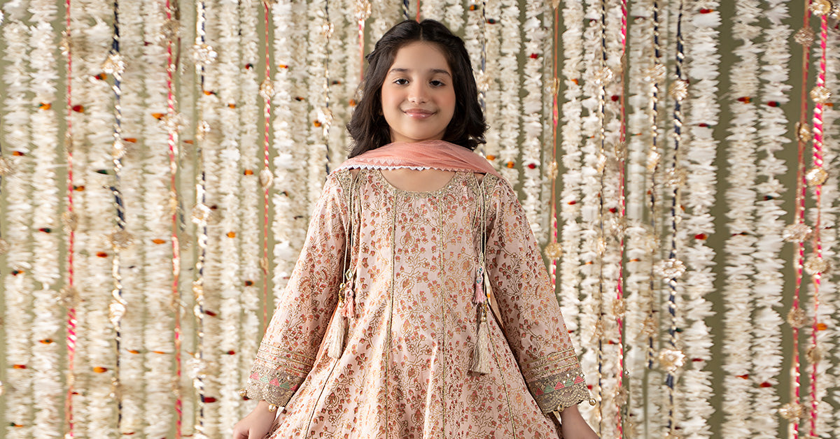 3 Piece Embroidered Cotton Satin Suit