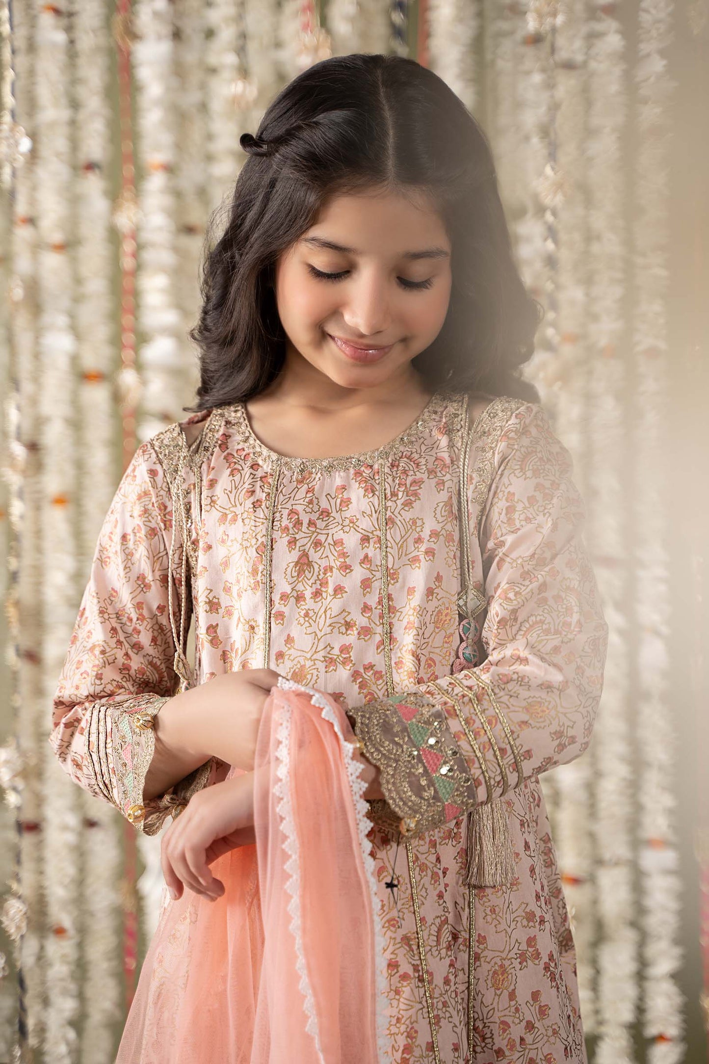 3 Piece Embroidered Cotton Satin Suit