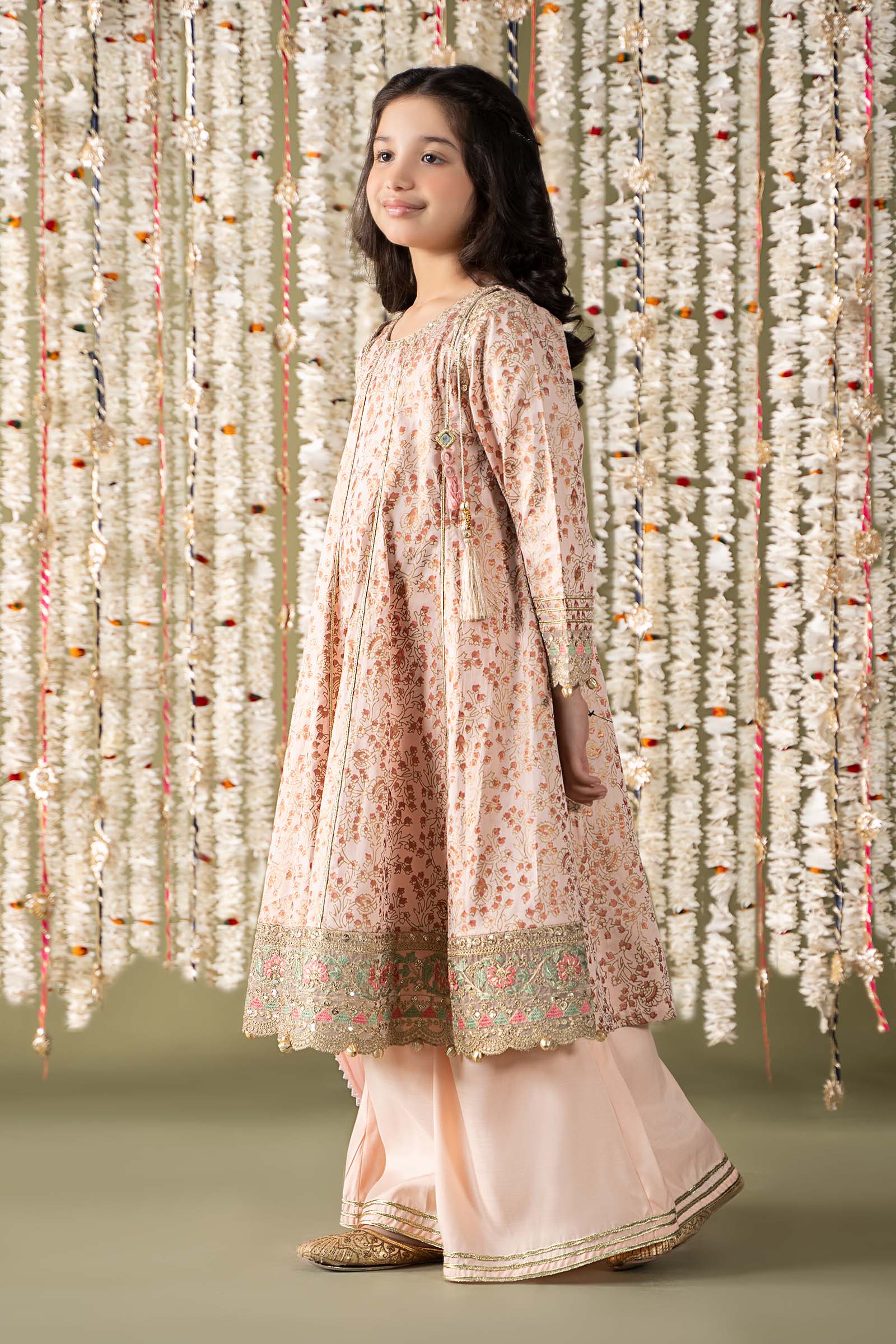 3 Piece Embroidered Cotton Satin Suit