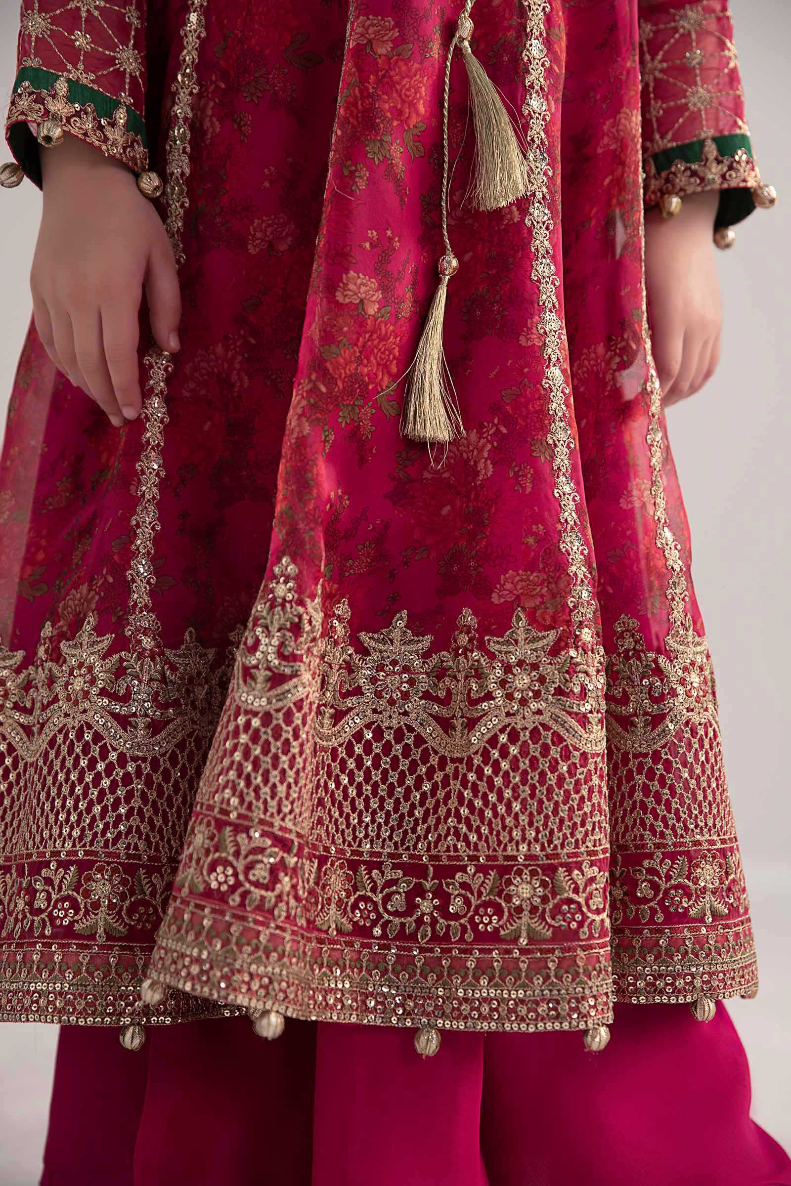 3 Piece Embroidered Poly Organza Suit