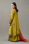 3 Piece Embroidered Raw Silk Suit