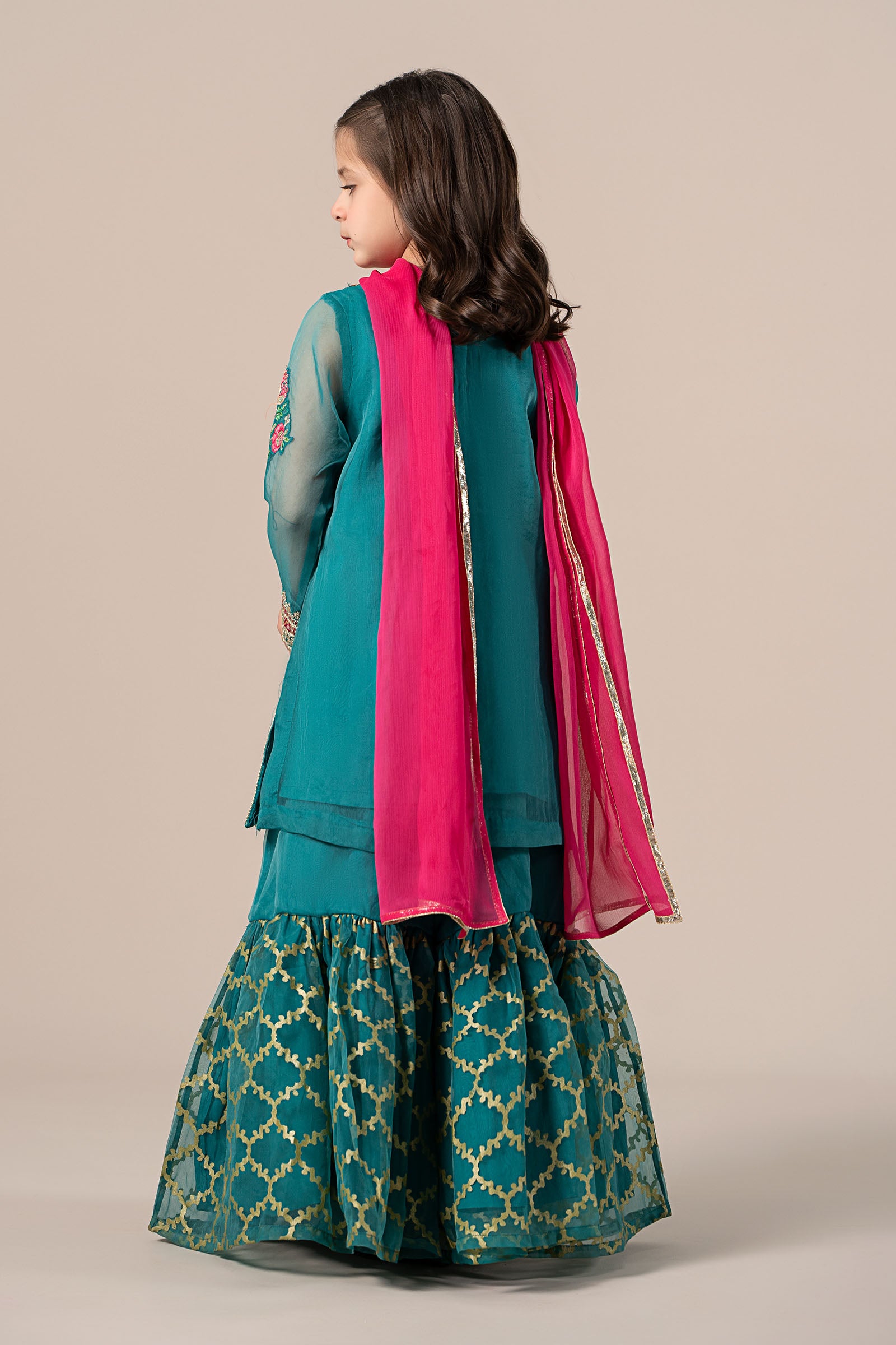 3 Piece Embroidered Organza Suit