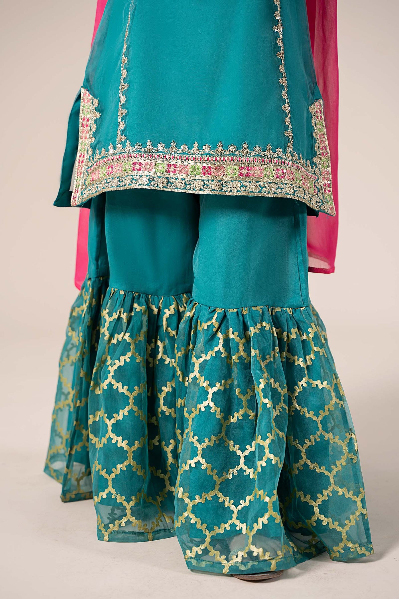 3 Piece Embroidered Organza Suit