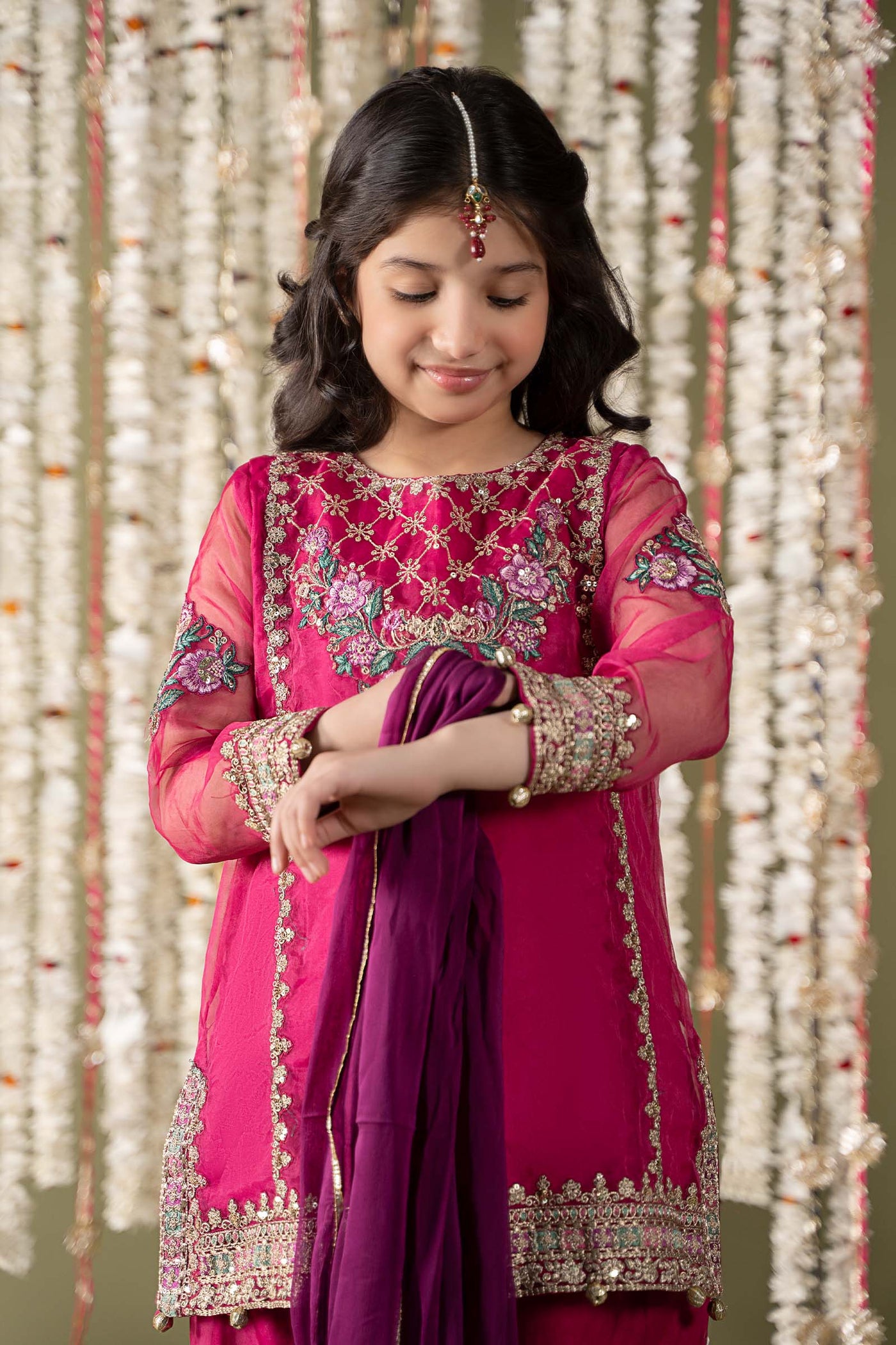 3 Piece Embroidered Organza Suit