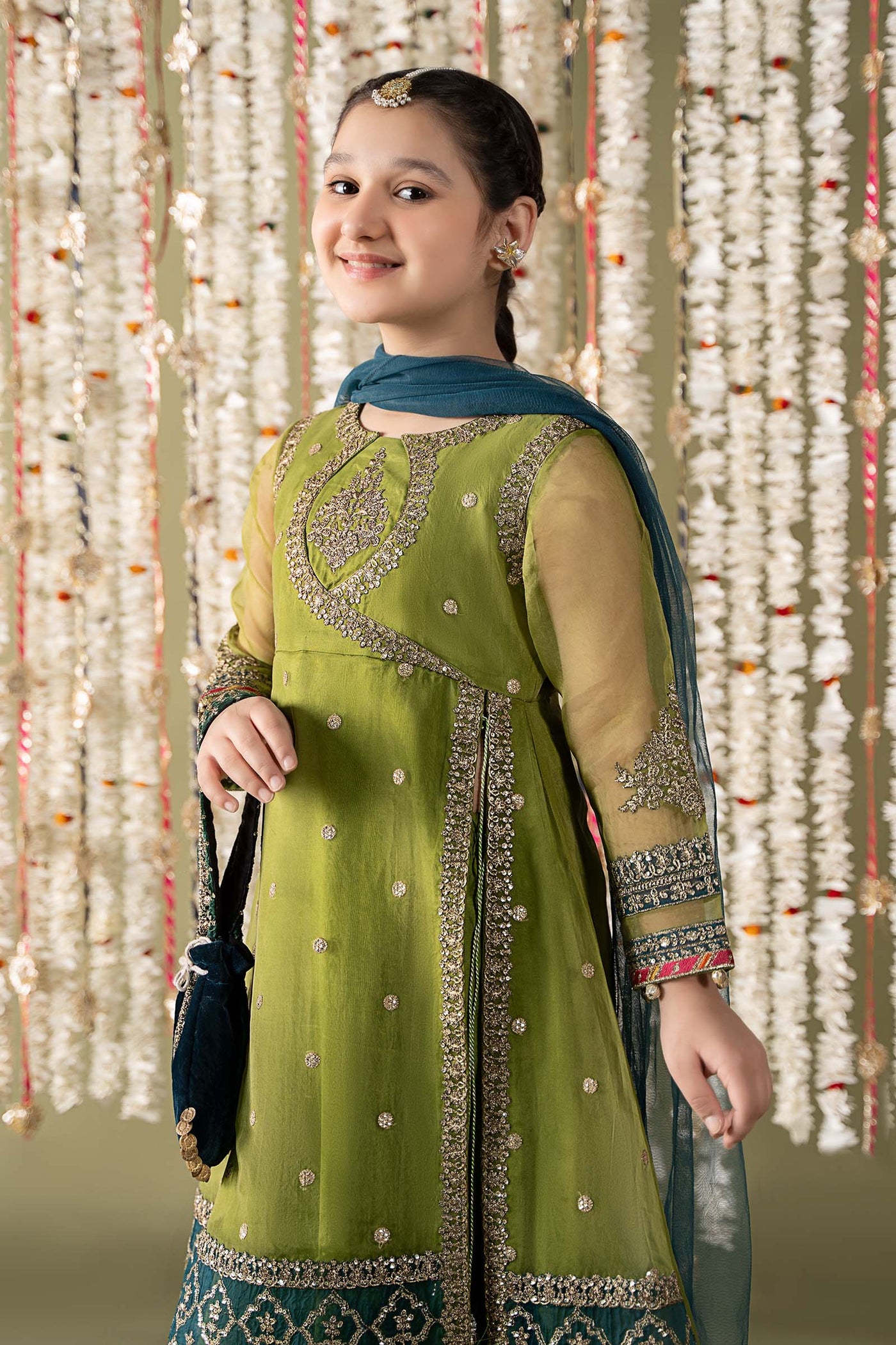 3 Piece Embroidered Organza Suit