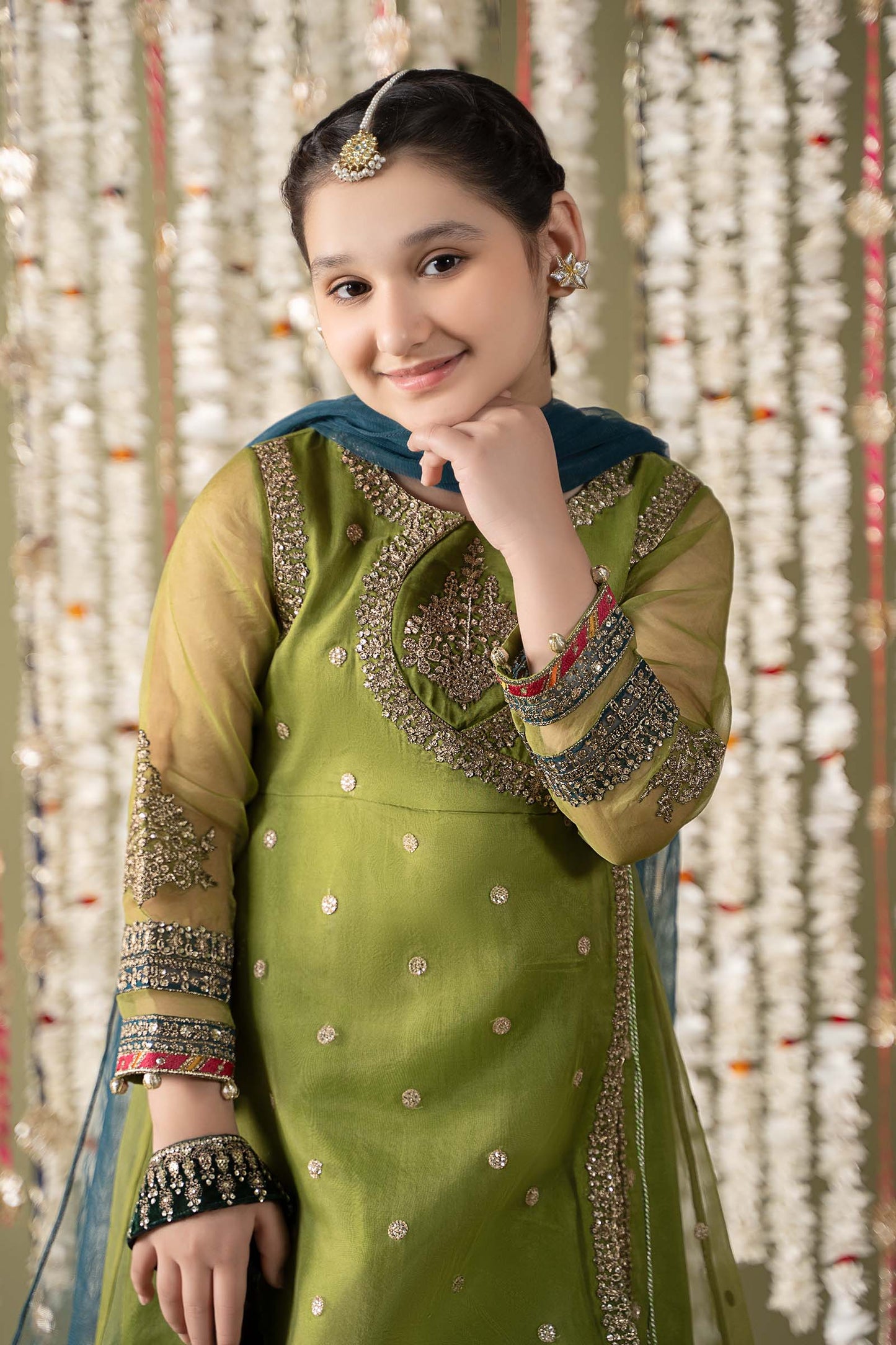 3 Piece Embroidered Organza Suit