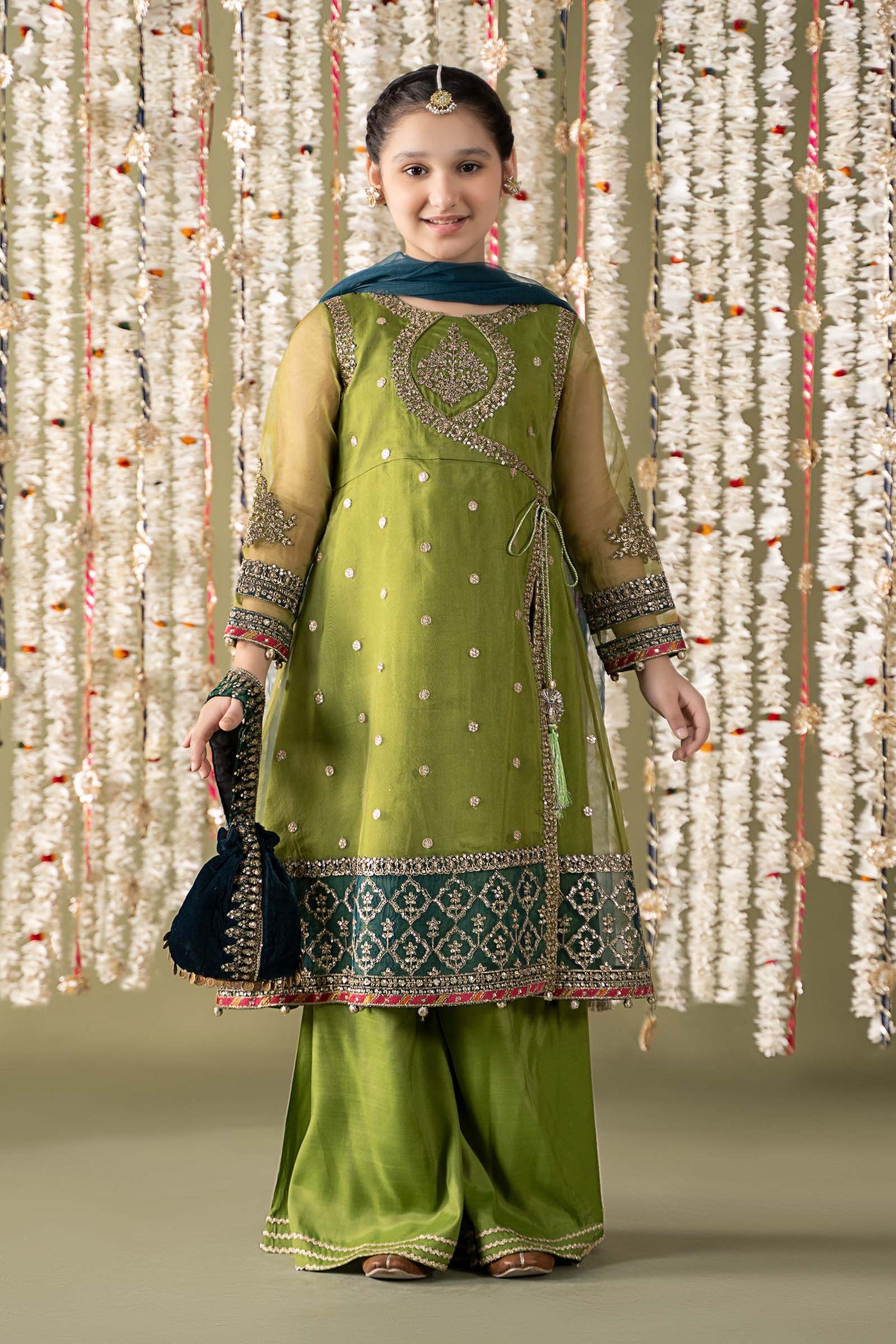 3 Piece Embroidered Organza Suit