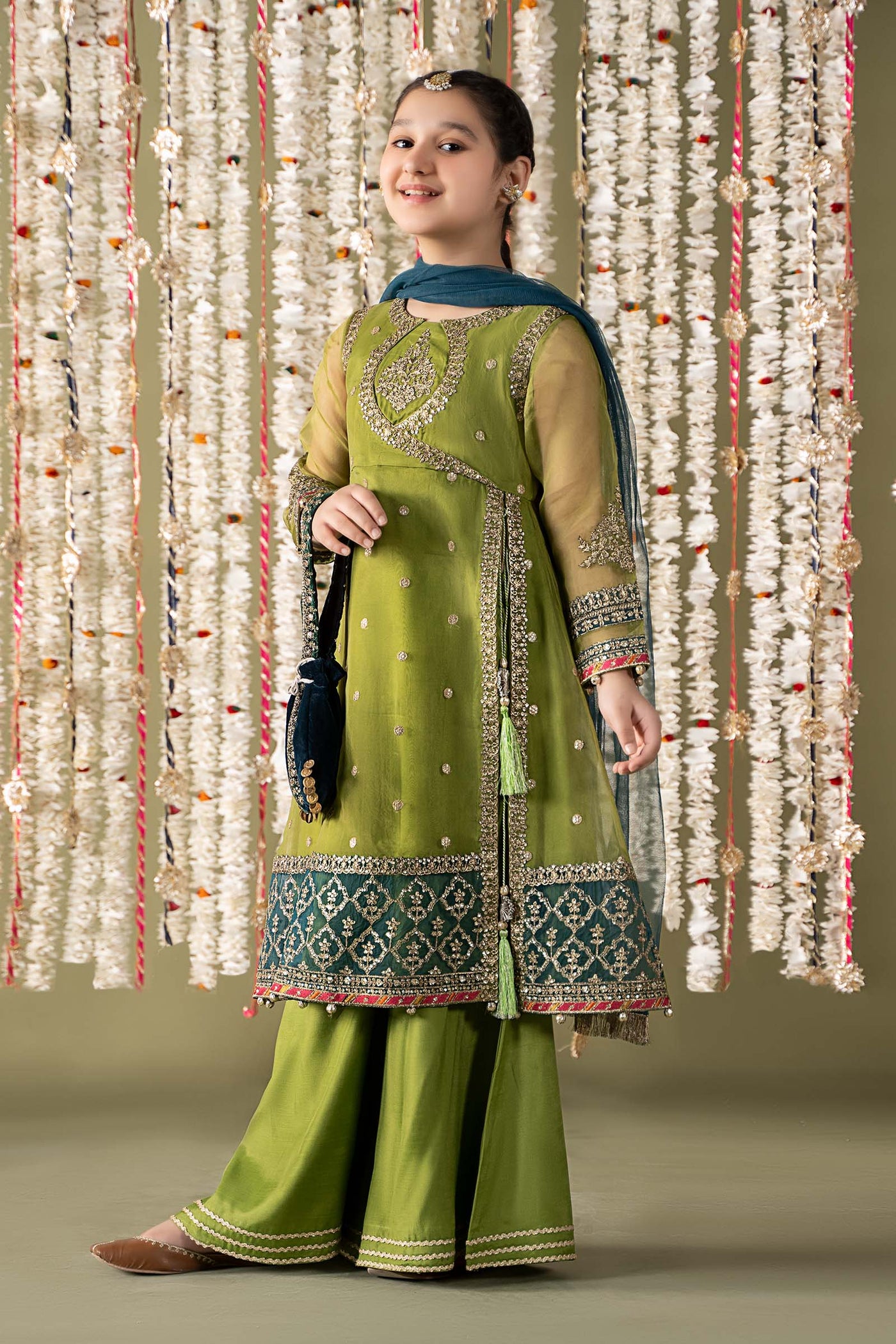 3 Piece Embroidered Organza Suit