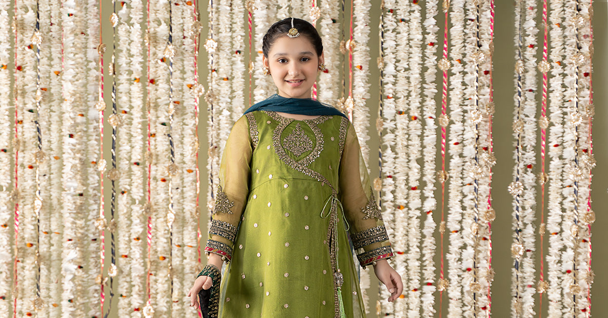 3 Piece Embroidered Organza Suit