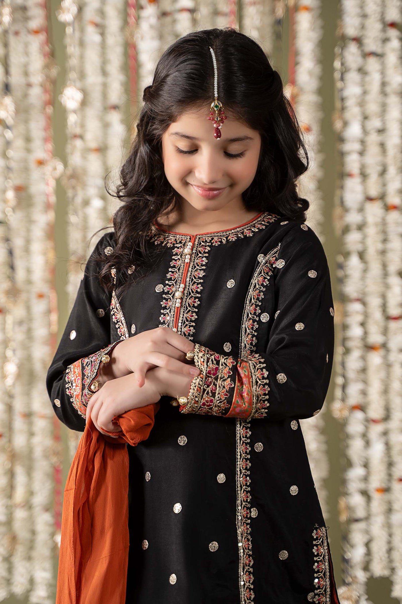 3 Piece Embroidered Raw Silk Suit