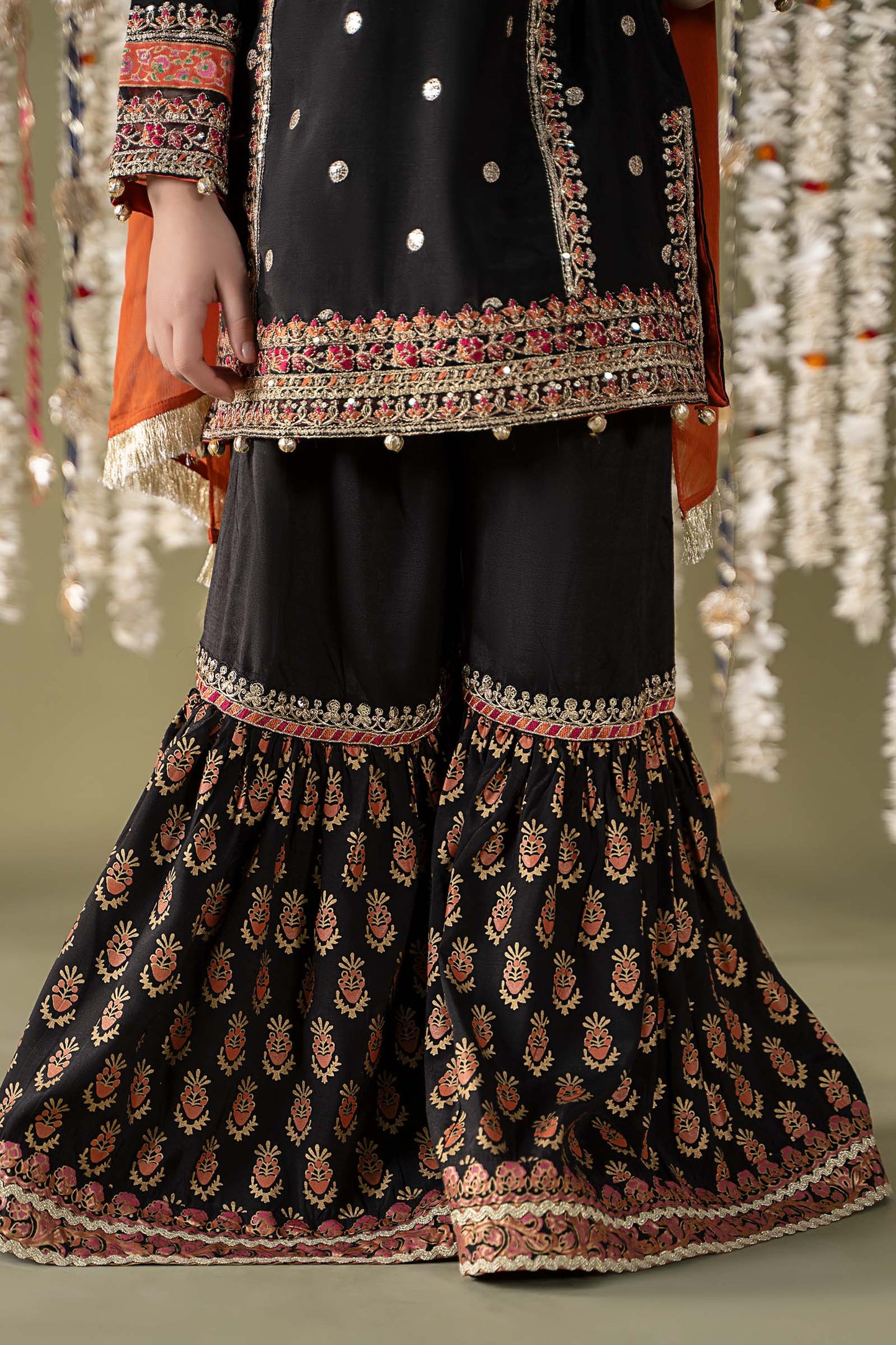 3 Piece Embroidered Raw Silk Suit