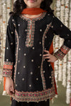 3 Piece Embroidered Raw Silk Suit