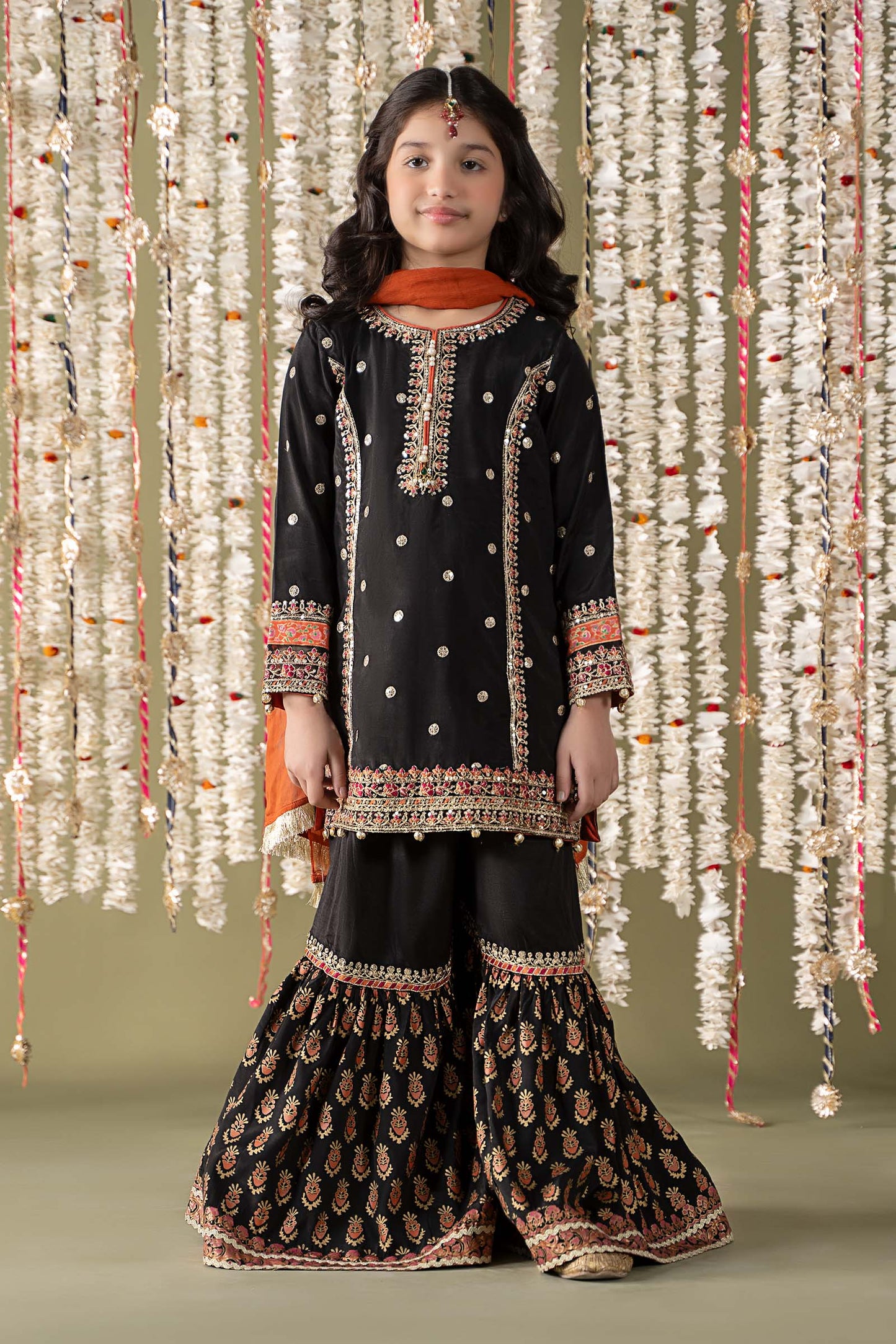 3 Piece Embroidered Raw Silk Suit