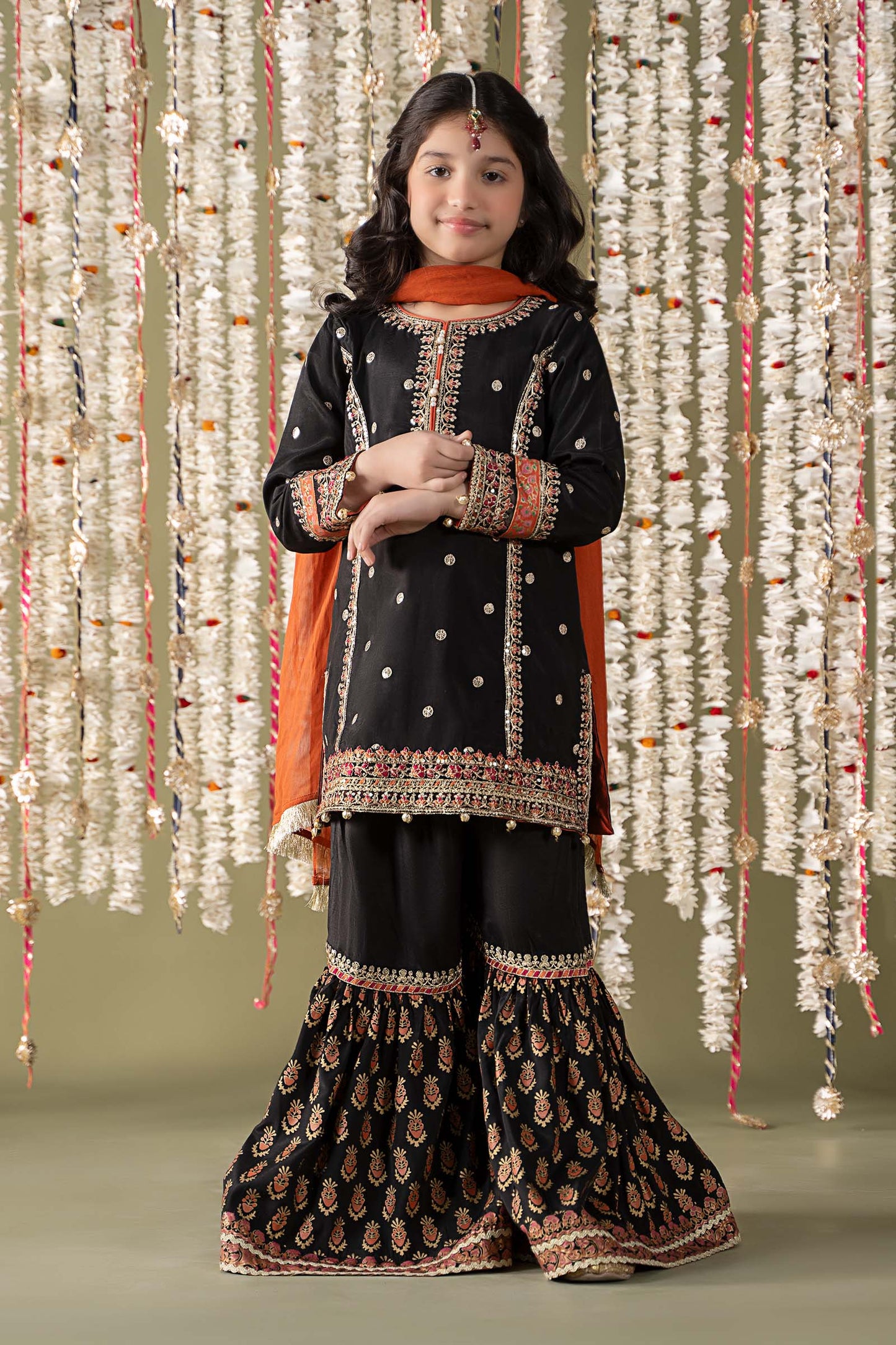 3 Piece Embroidered Raw Silk Suit