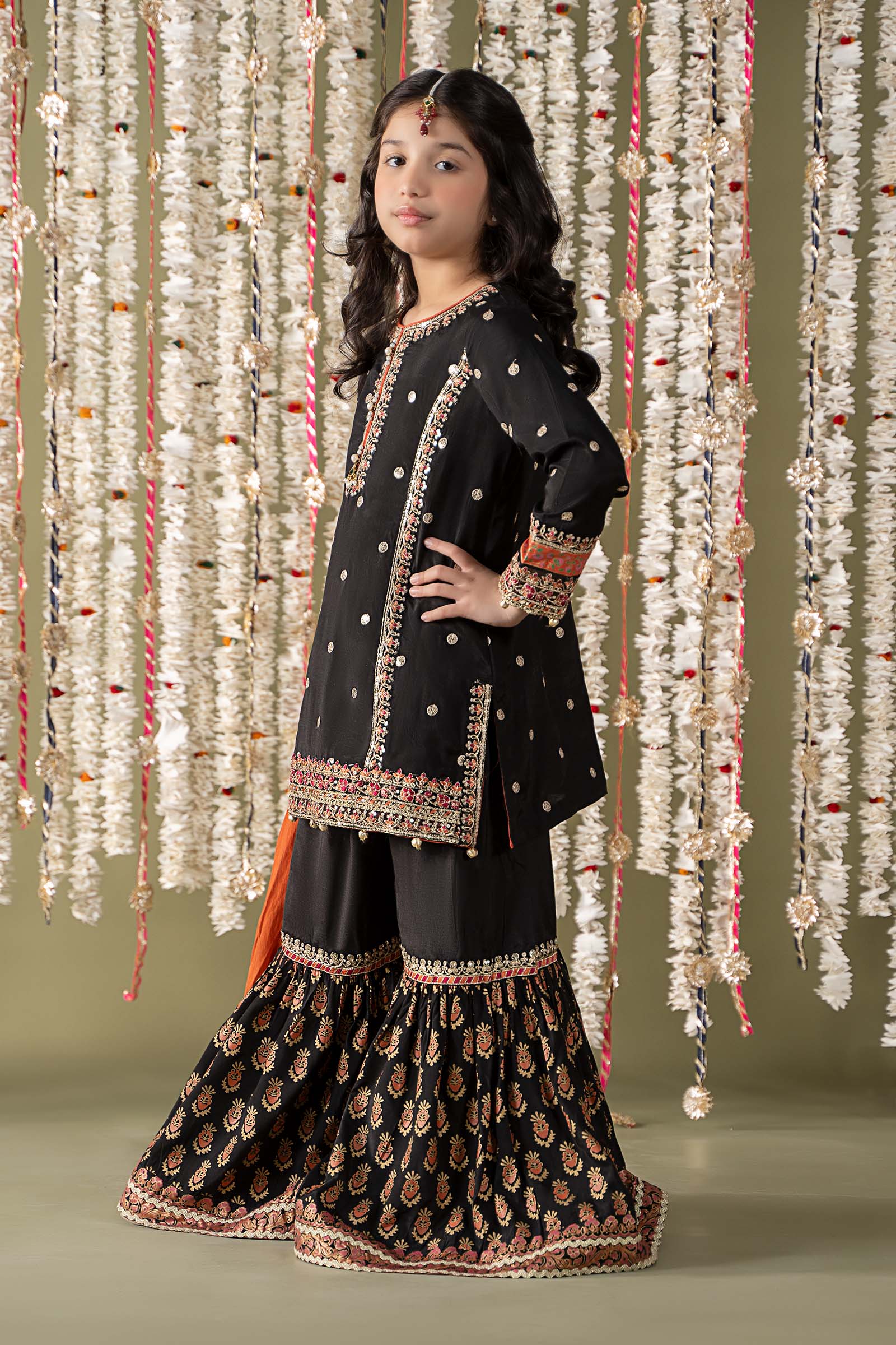 3 Piece Embroidered Raw Silk Suit