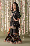 3 Piece Embroidered Raw Silk Suit