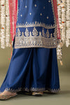 3 Piece Embroidered Raw Silk Suit