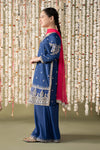 3 Piece Embroidered Raw Silk Suit