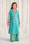 3 Piece Embroidered Raw Silk Suit