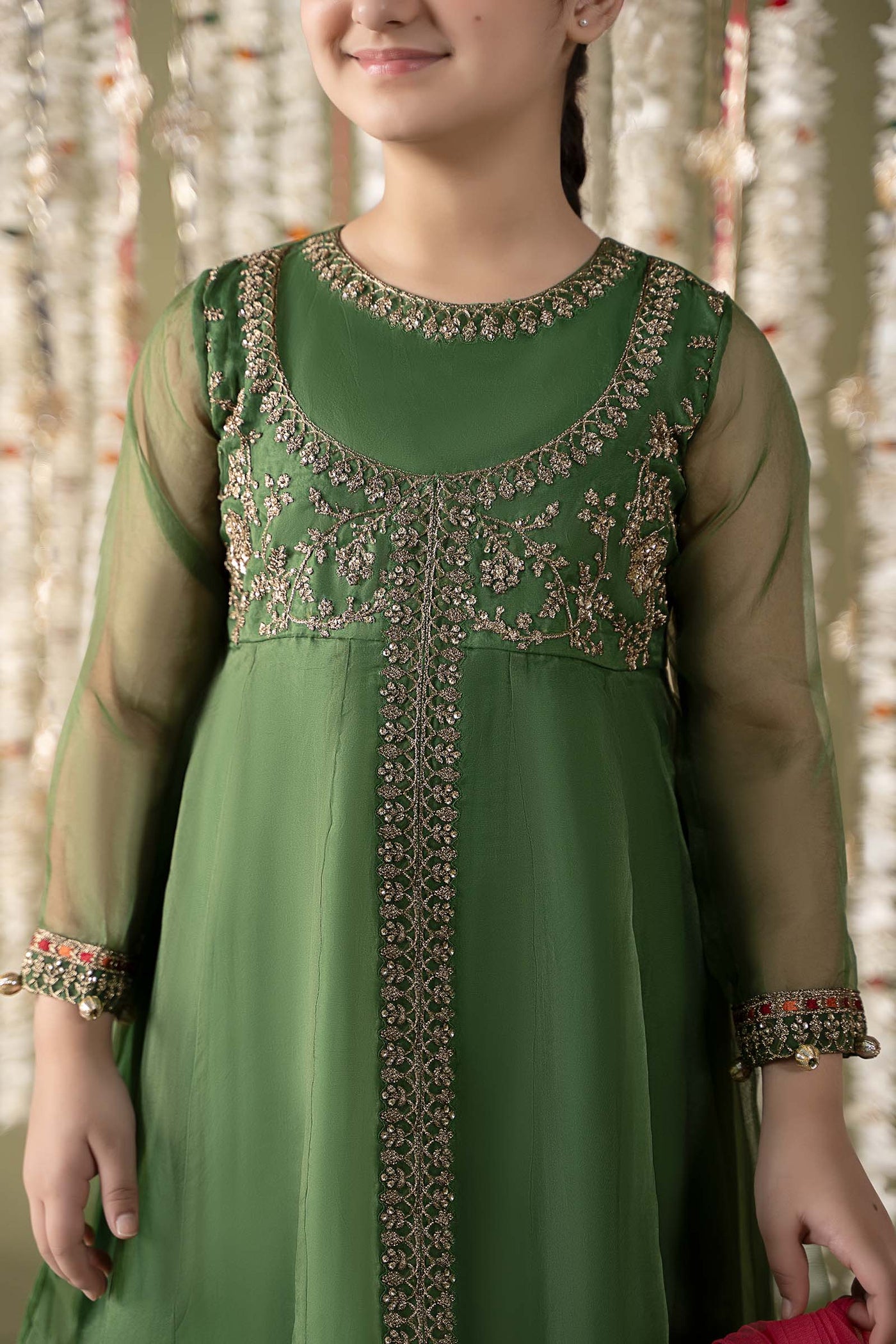 3 Piece Embroidered Organza Suit