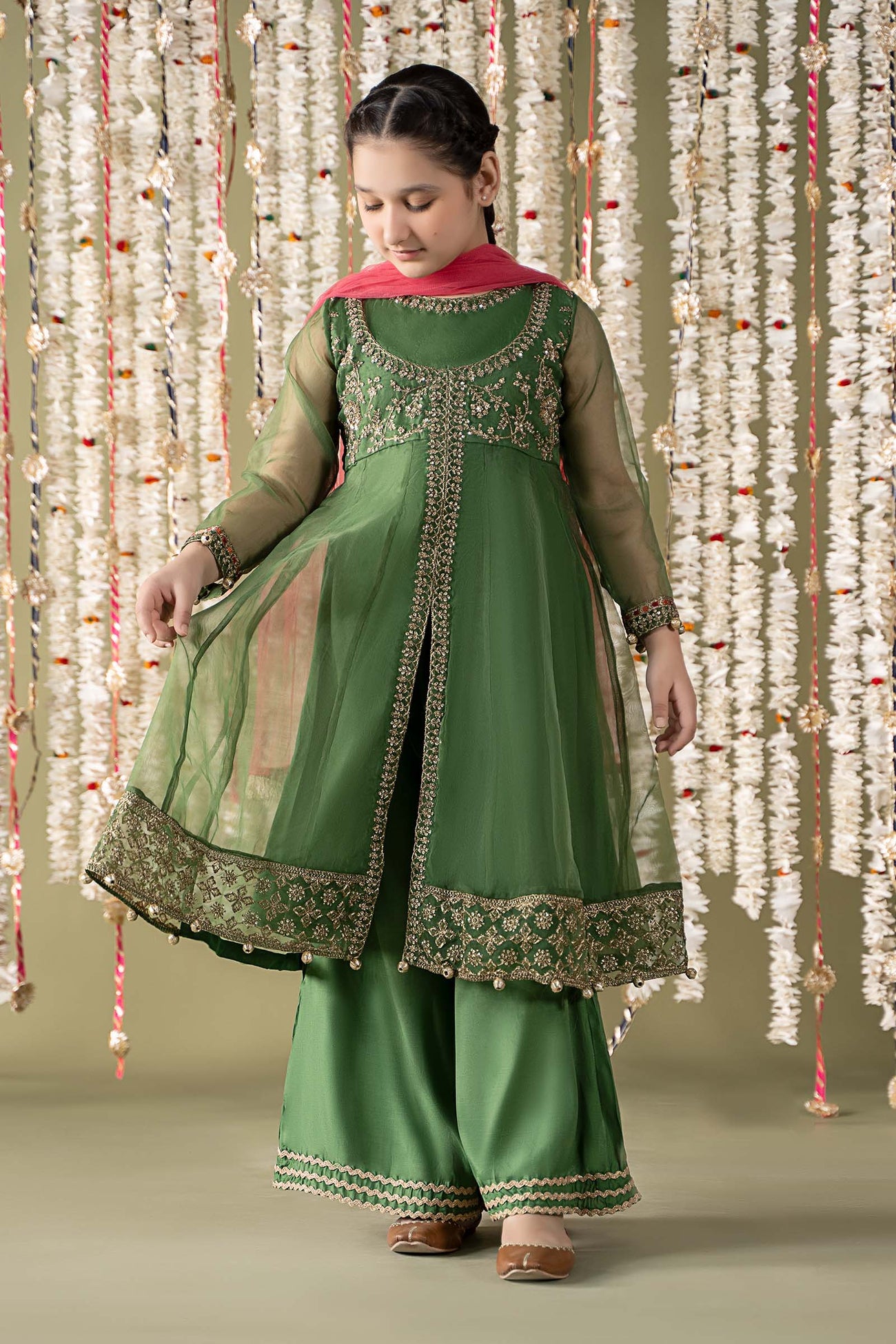 3 Piece Embroidered Organza Suit