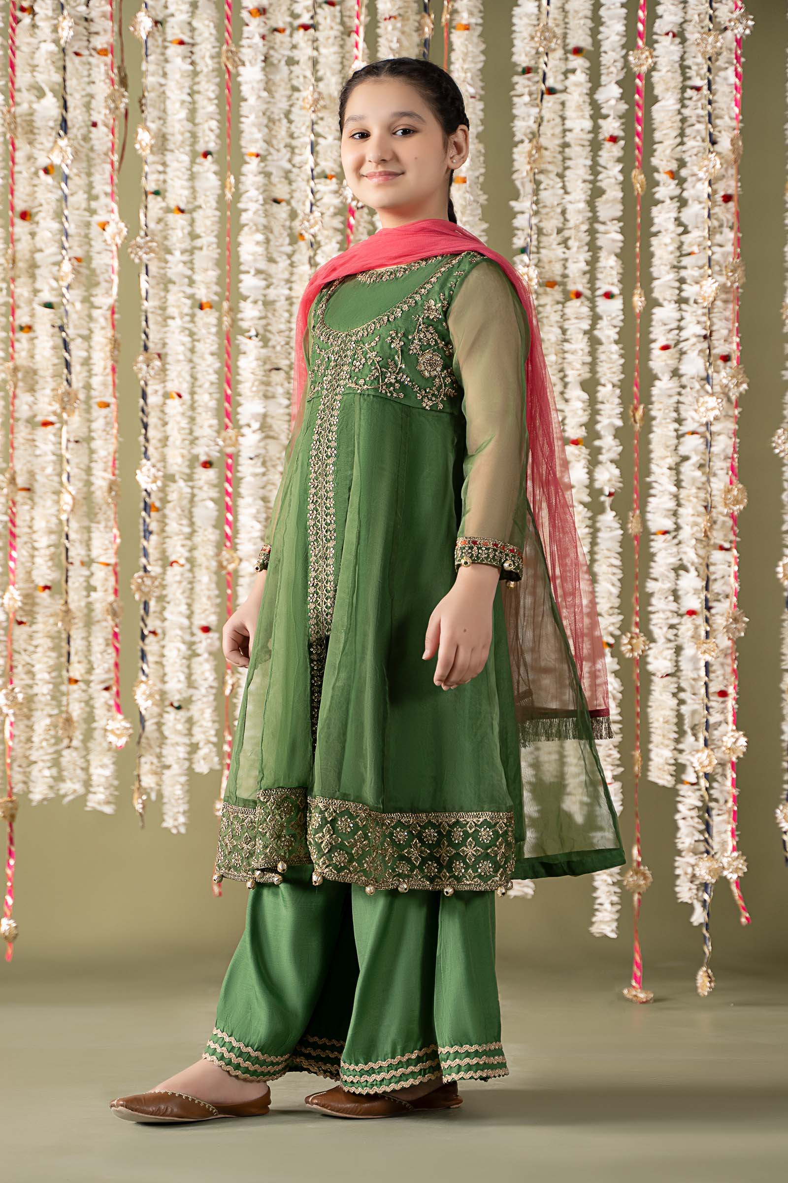 3 Piece Embroidered Organza Suit