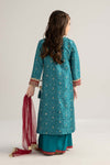 3 Piece Embroidered Raw Silk Suit