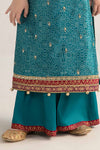 3 Piece Embroidered Raw Silk Suit