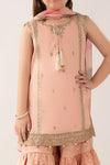 3 Piece Embroidered Cotton Satin Suit