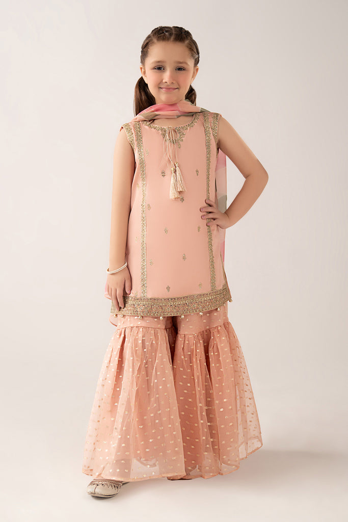 Maria B 3 Piece Embroidered Cotton Satin Suit, view 1