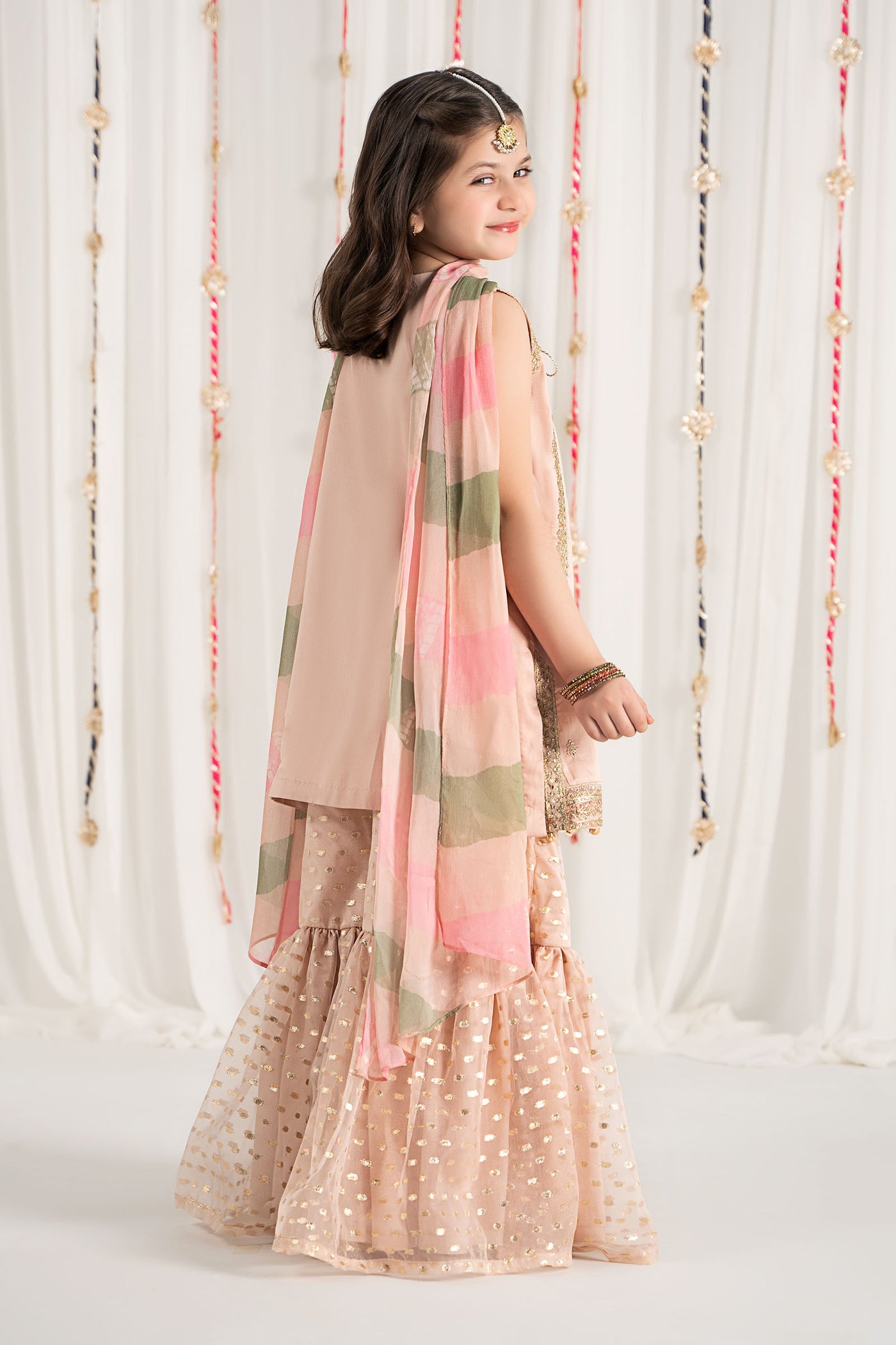 3 Piece Embroidered Cotton Satin Suit