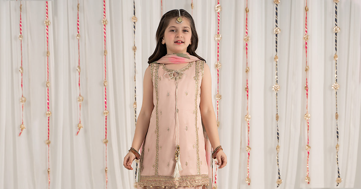 3 Piece Embroidered Cotton Satin Suit