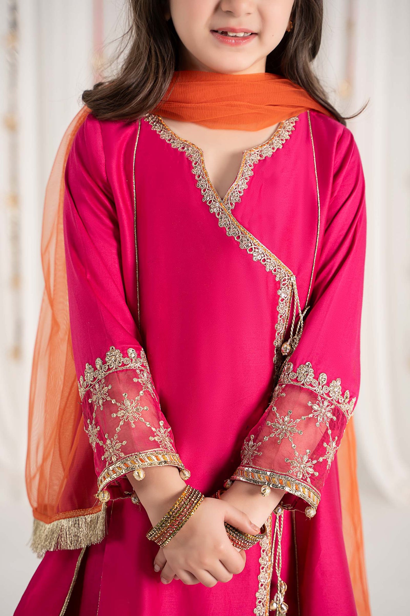 3 Piece Embroidered Cotton Satin Suit