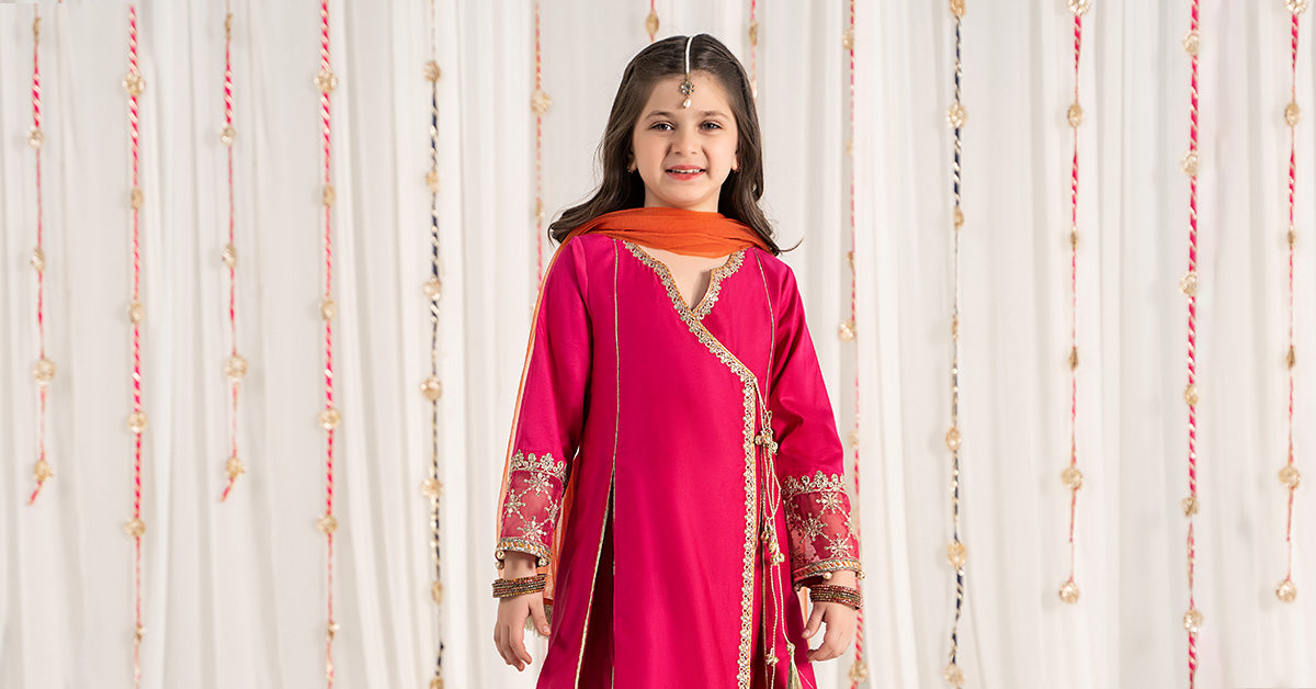 3 Piece Embroidered Cotton Satin Suit