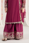 3 Piece Embroidered Polyester Net Suit