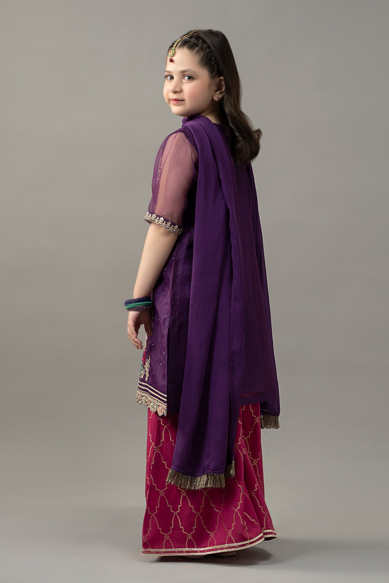 3 Piece Embroidered Raw Silk Suit
