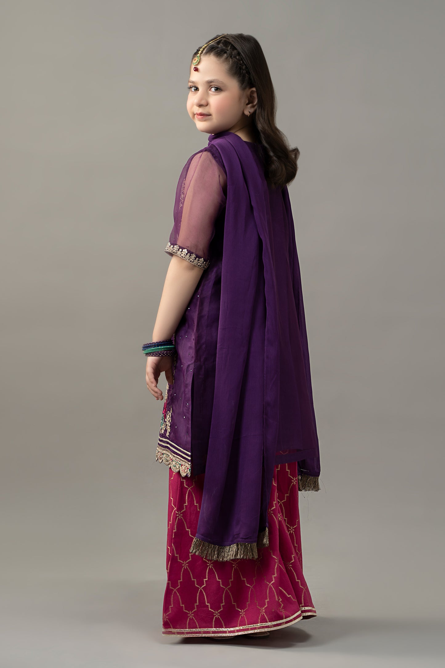 3 Piece Embroidered Raw Silk Suit