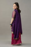 3 Piece Embroidered Raw Silk Suit