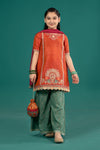 3 Piece Embroidered Raw Silk Suit