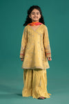 3 Piece Embroidered Cotton Zari Net Suit