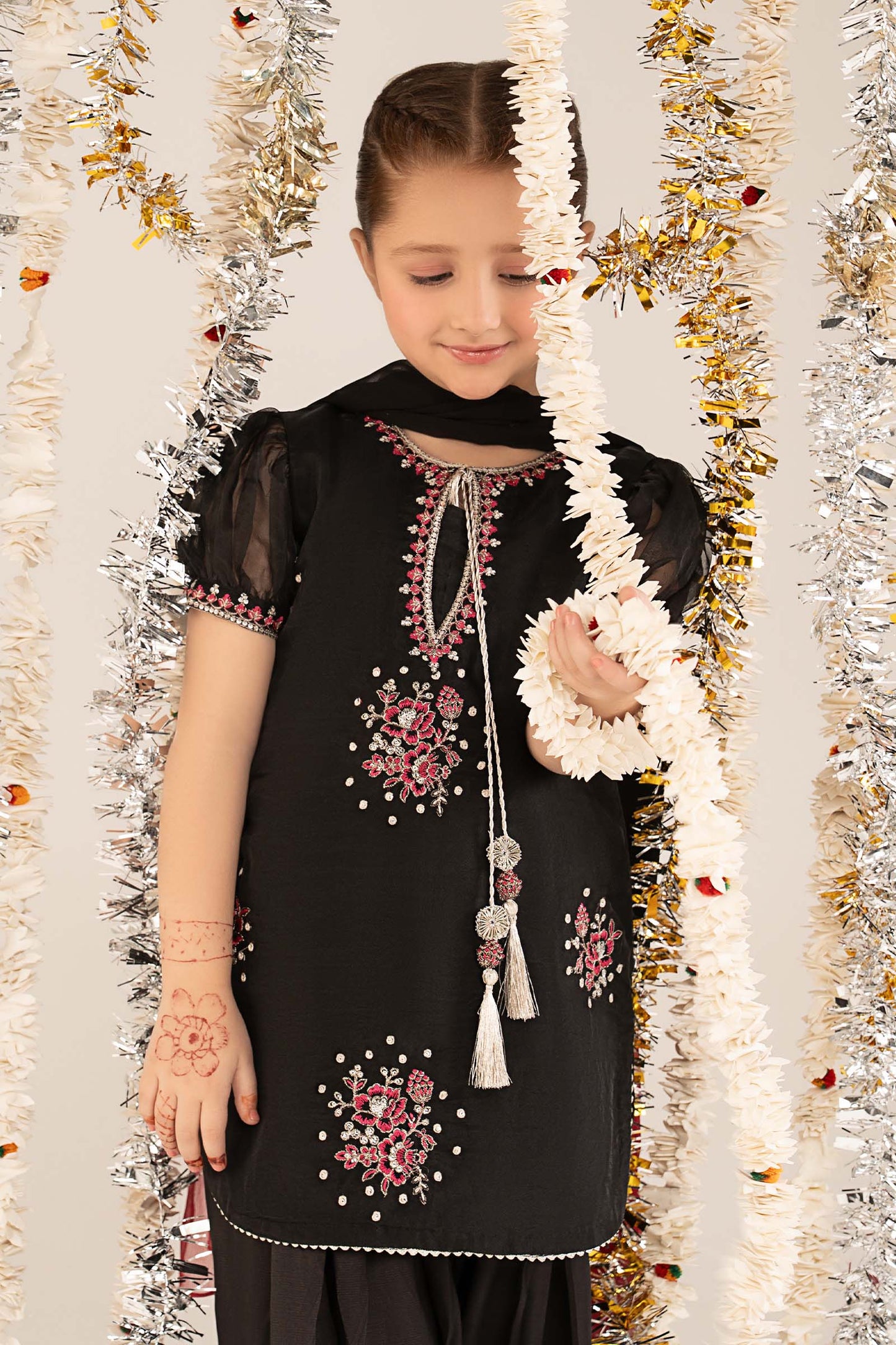 3 Piece Embroidered Organza Suit