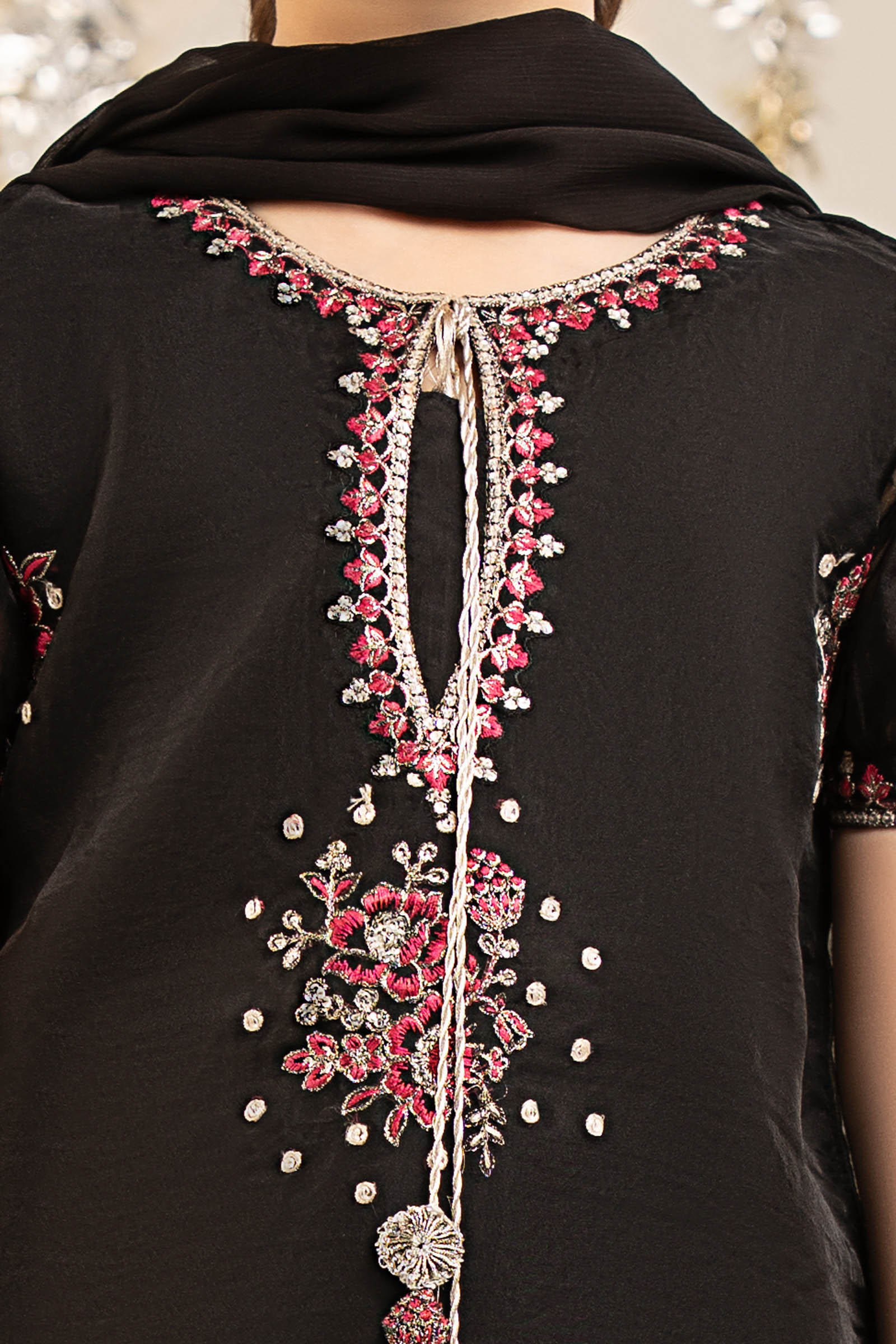 3 Piece Embroidered Organza Suit