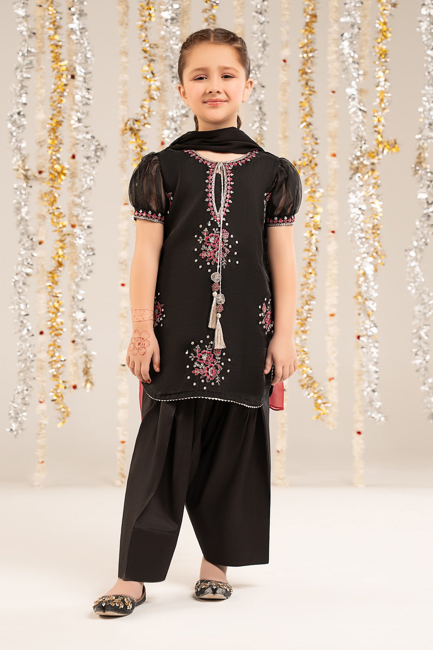 3 Piece Embroidered Organza Suit