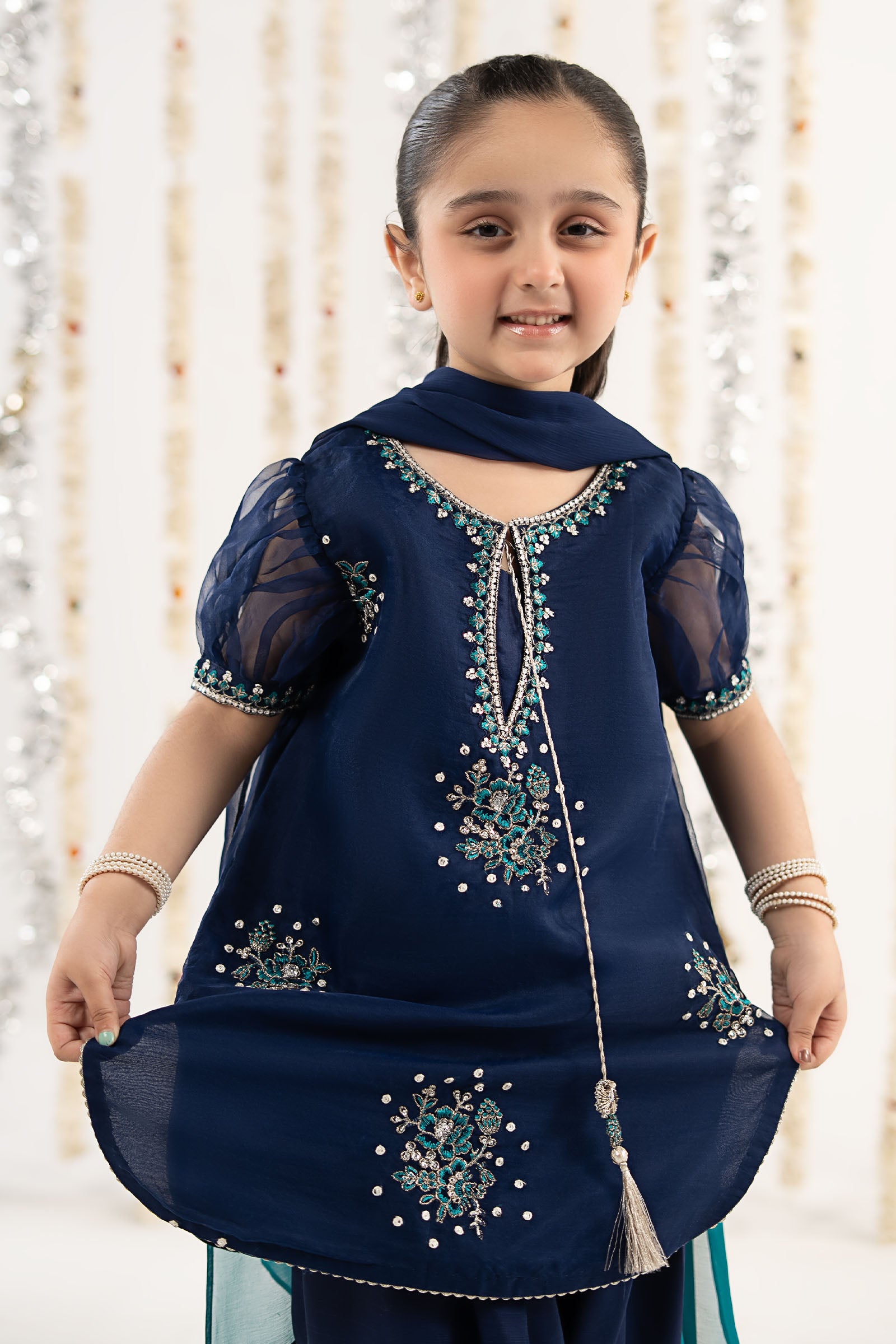 3 Piece Embroidered Organza Suit