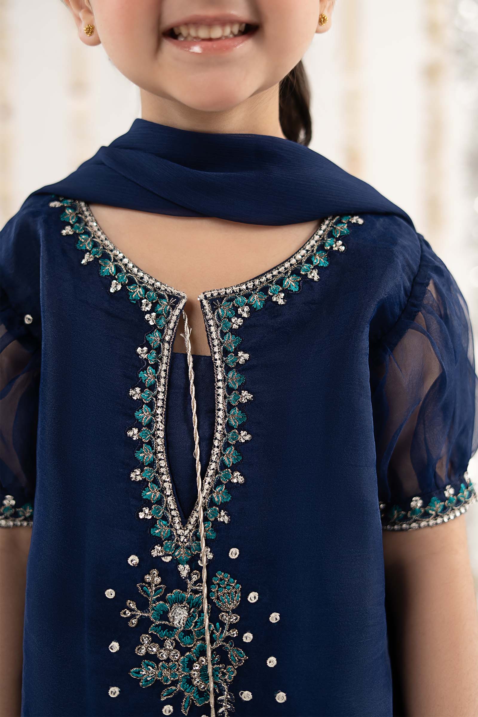 3 Piece Embroidered Organza Suit