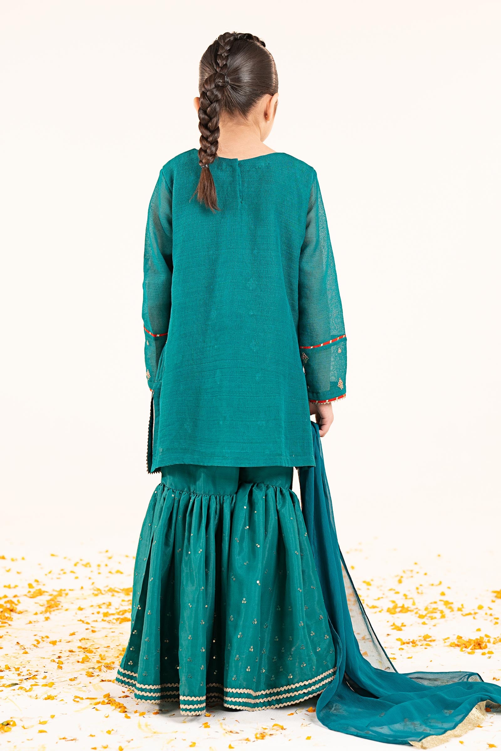 3 Piece Embroidered Cotton Net Suit