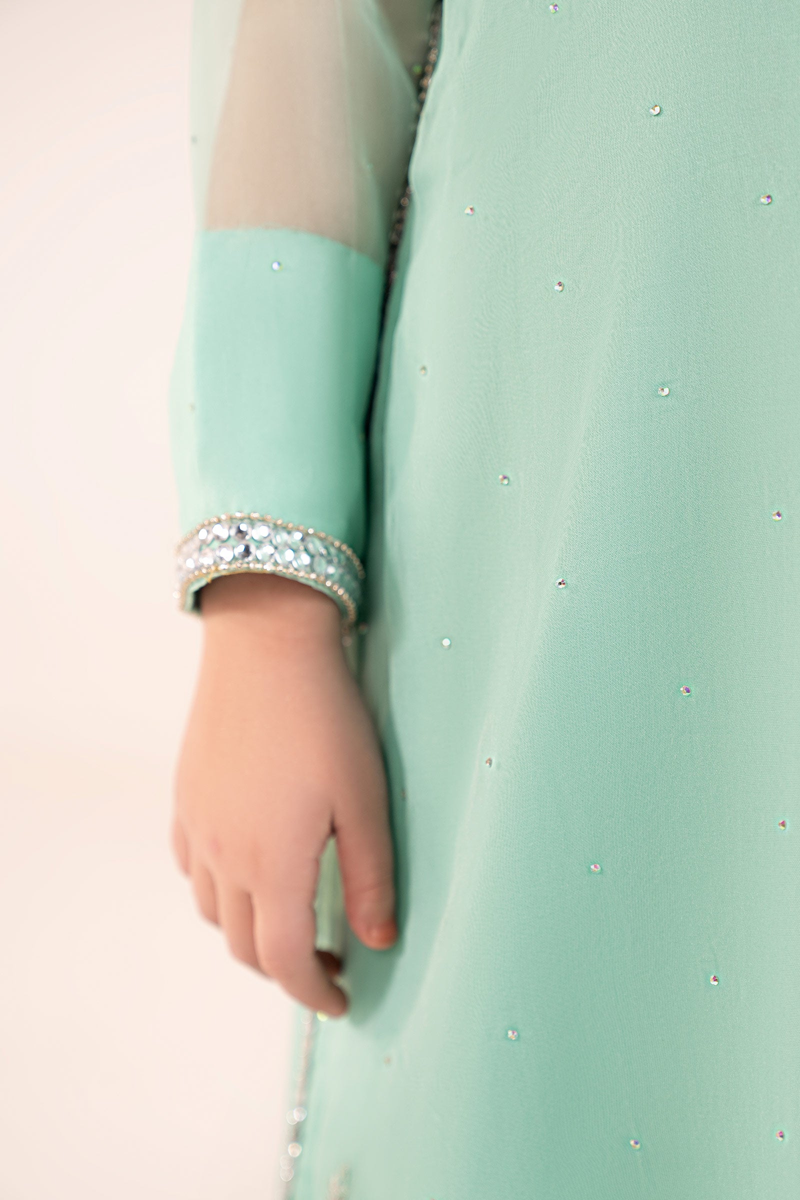 2 Piece Embroidered Organza Suit